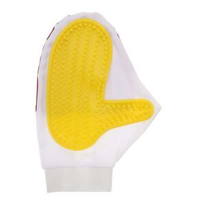 Double-Sided Pet Grooming Glove White Red